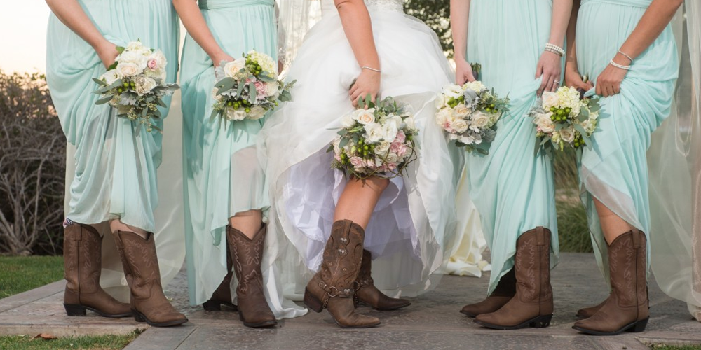 Bridesmaids with cowboy boots hotsell